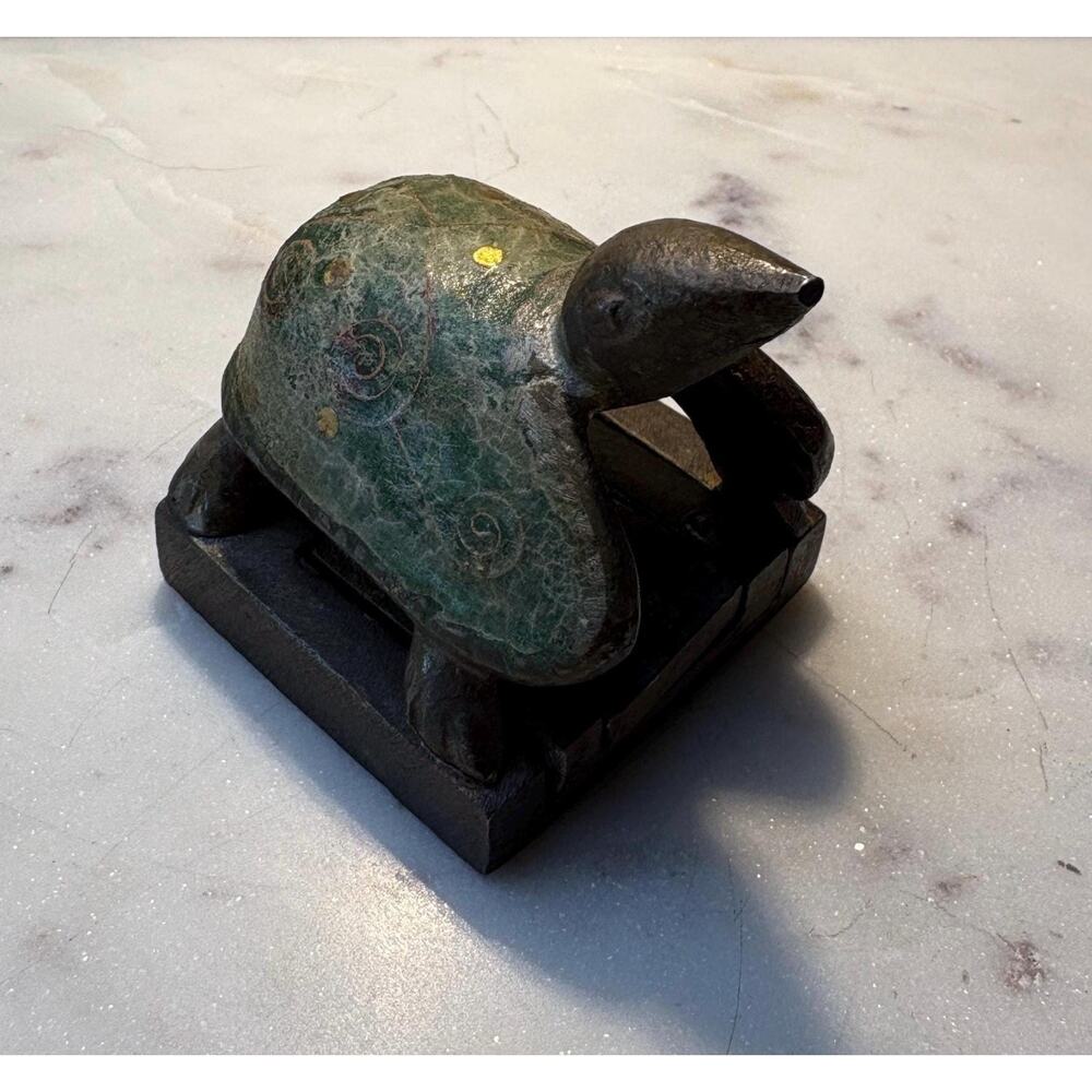 Vintage VTG bronze nesting turtle stamp with two additional stamps